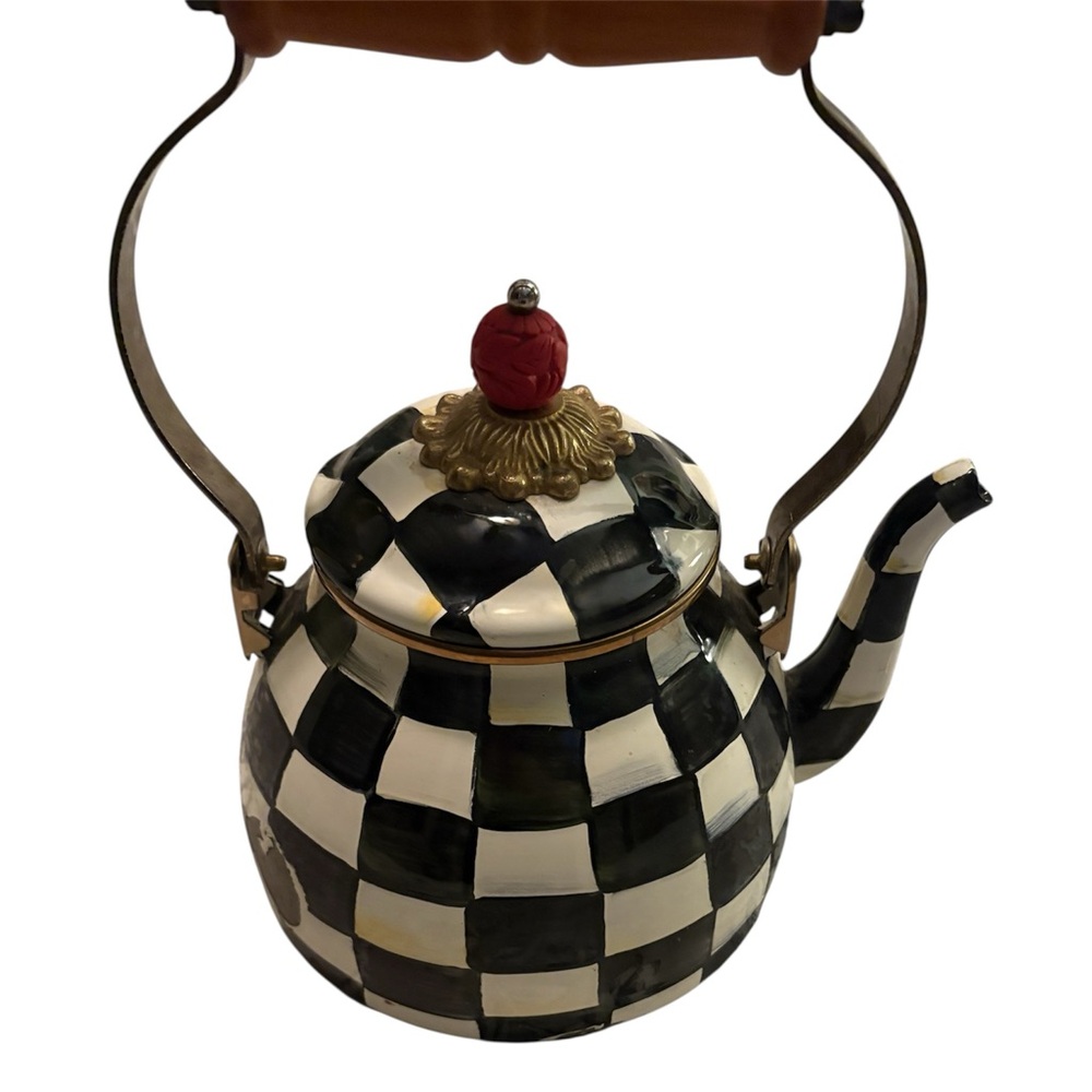 Damaged MacKenzie-Childs Courtly Check Tea Kettle